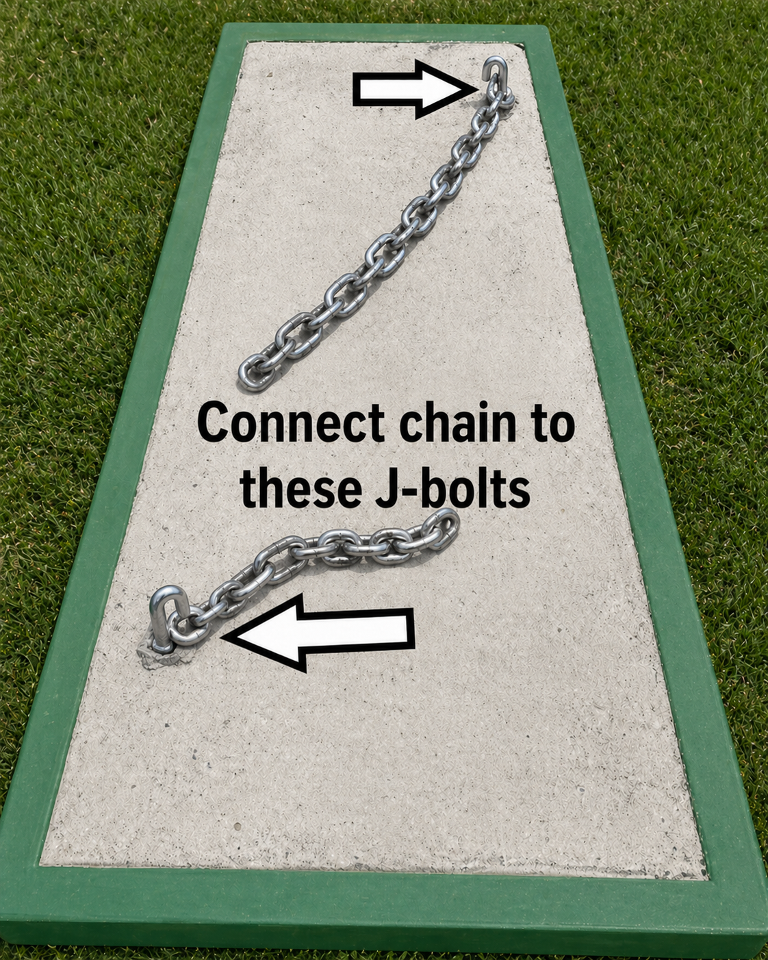 Chain attached to cattle guard lifting hardware